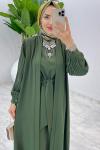 Haki Premium Melek Abaya Takım