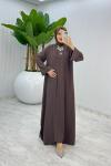 Kahve Premium Sofia Abaya Takım Tesettür Giyim