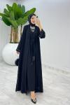 Siyah Premium Sofia Abaya Takım Tesettür Giyim