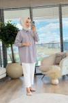 7165 Tencel Tunik Gri