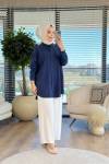 7165 Tencel Tunik Koyu Laci